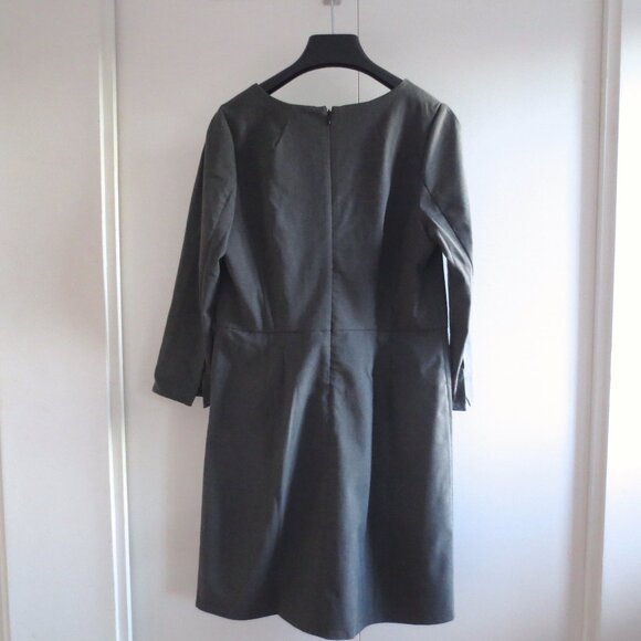 Gap Grey Professional Office Work Shift Classic Elegant Long Sleeve Dress - Picture 4 of 7